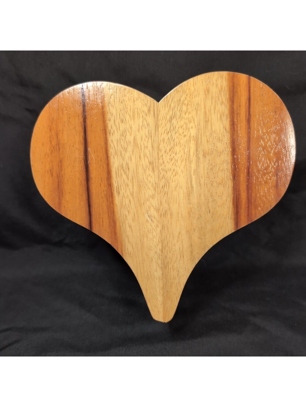 RTC Boho Artisan Wooden Heart Trinket Box Lid Catchall Tray Road to Cato Wood